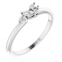 14K White 1/6 CTW Diamond Stackable Ring - 124079605P
