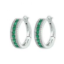 Gems One 14Kt White Gold Diamond (1/6Ctw) & Emerald (7/8 Ctw) Earring - ER10319-4WBE