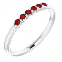 14K White Mozambique Garnet Stackable Ring - 123288604P