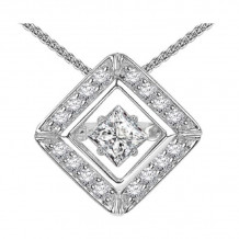 Gems One 14KT White Gold & Diamond Rhythm Of Love Neckwear Pendant  - 1/4 ctw - ROL1071-4WC