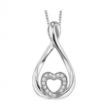 Gems One Silver Diamond (1/10 Ctw) Pendant - LOV1003-SSD