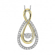 Gems One Silver (SLV 995) Diamond Rhythm Of Love Neckwear Pendant  - 1/10 ctw - ROL1082-SSWD