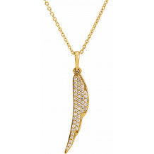 14K Yellow 1/5 CTW Diamond Feather 16-18 Necklace - 86433601P