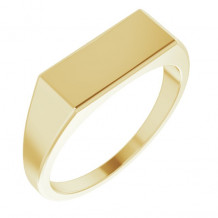14K Yellow 15x7 mm Rectangle Signet Ring - 9824102P