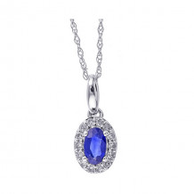 Gems One 10Kt White Gold Diamond (1/10Ctw) & Sapphire (1/3 Ctw) Pendant - PD35153-1WDS