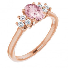 14K Rose Morganite & 1/5 CTW Diamond Ring - 7160470002P