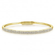 Gabriel & Co. 14k Yellow Gold Demure Diamond Bangle Bracelet - BG4009-65Y45JJ