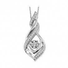 Gems One 10KT White Gold & Diamond Rhythm Of Love Neckwear Pendant  - 1/6 ctw - ROL1203-1WC