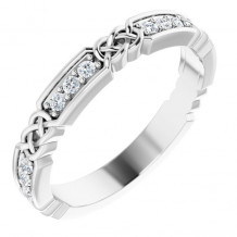 14K White 1/6 CTW Diamond Celtic-Inspired Anniversary Band - 124221600P