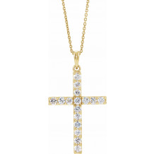 14K Yellow 3/4 CTW Diamond Cross 18 Necklace - R4230860028P