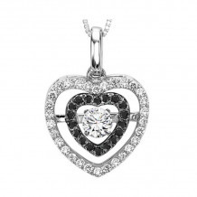Gems One 14KT White Gold & Diamond Rhythm Of Love Neckwear Pendant  - 3/8 ctw - ROL1018-4WCBLK
