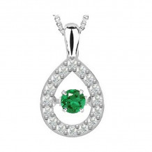 Gems One 14KT White Gold & Diamond Rhythm Of Love Neckwear Pendant  - 1/10 ctw - ROL1098-4WCE