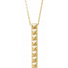 14K Yellow Pyramid Bar 16-18 Necklace - 86602601P