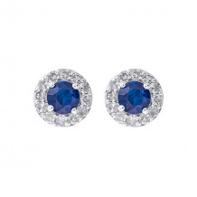 Gems One 10Kt White Gold Diamond (1/6Ctw) & Sapphire (1/3 Ctw) Earring - ER31975-1WDS