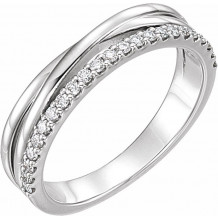 14K White 1/4 CTW Diamond Criss-Cross Ring - 122872600P