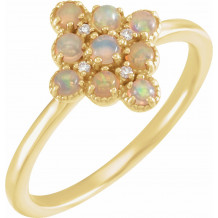 14K Yellow Ethiopian Opal & .02 CTW Diamond Ring - 720736002P