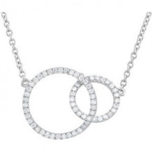 14K White 1/3 CTW Diamond Circle 18 Necklace - 68806100P
