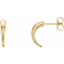 14K Yellow J-Hoop Earrings - 86611601P