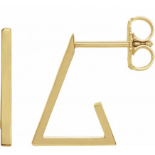 14K Yellow Triangle Hoop Earrings - 86988601P