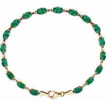 14K Yellow Lab-Grown Emerald 7.25 Bracelet - 65153960002P