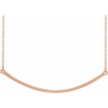 14K Rose Curved 19.9 Bar Necklace - 860491002P