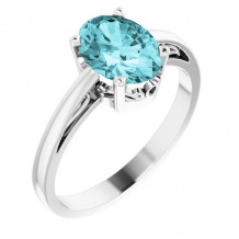 14K White Blue Zircon Ring - 70531124P