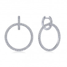 Gabriel & Co. 14k White Gold Lusso Diamond Huggie Earrings - EG13656W45JJ