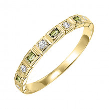 Gems One 14Kt Yellow Gold Diamond (1/10Ctw) & Peridot (1/6 Ctw) Ring - FR1227-4YD