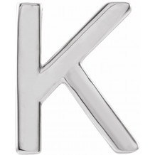 14K White Single Initial K Earring - 86800161P