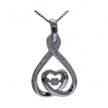 Gems One Silver (SLV 995) Diamond Rhythm Of Love Neckwear Pendant  - 1/6 ctw - ROL1185-SSWD