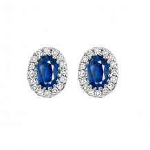 Gems One 14Kt White Gold Diamond (1/5Ctw) & Sapphire (7/8 Ctw) Earring - HDER021-4WCS