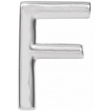 14K White Single Initial F Earring - 86800131P