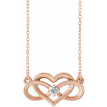 14K Rose 1/10 CTW Diamond Infinity-Inspired Heart 16-18 Necklace - 86677602P