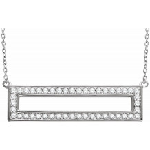 14K White 3/8 CTW Diamond Rectangle 16-18 Necklace - 65188760001P