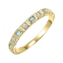 Gems One 14Kt Yellow Gold Diamond (1/12Ctw) & Aquamarine (1/10 Ctw) Ring - FR1268-4YD