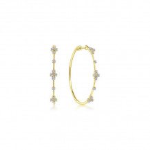 Gabriel & Co. 14k Yellow Gold Contemporary Diamond Hoop Earrings - EG13673Y45JJ