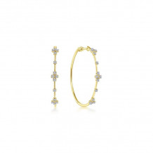 Gabriel & Co. 14k Yellow Gold Contemporary Diamond Hoop Earrings - EG13673Y45JJ
