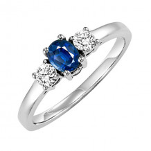 Gems One 14Kt White Gold Diamond (1/4Ctw) & Sapphire (1/2 Ctw) Ring - HDR1025-4WCS