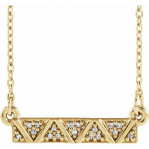 14K Yellow .05 CTW Diamond Geometric Bar 16-18 Necklace - 86714102P