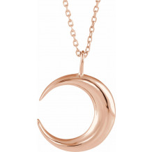 14K Rose Crescent Moon 16-18 Necklace - 86693602P