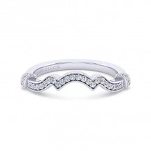 Gabriel & Co. 14K White Gold Victorian Curved Wedding Band - WB14306W44JJ