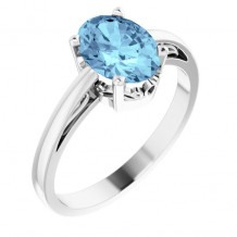 14K White Aquamarine Ring - 70531104P