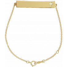 14K Yellow Pierced Cross Bar 6 1/2-7 1/2 Bracelet - BRC7671001P