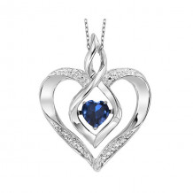 Gems One Silver Diamond (1/50 Ctw) & Created Sapphire (1/4 Ctw) Pendant - ROL1165S