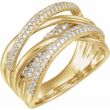 14K Yellow 1/2 CTW Diamond Criss-Cross Ring - 65232460002P