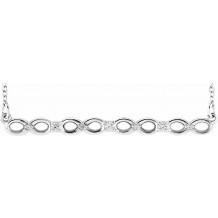 Platinum .08 CTW Diamond Infinity-Inspired Bar 16-18 Necklace - 86772603P