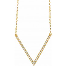 14K Yellow 1/6 CTW Diamond V 16-18 Necklace - 65214760000P