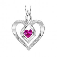 Gems One Silver Diamond (1/50 Ctw) & Created Pink Tourmaline (1/4 Ctw) Pendant - ROL1165PT