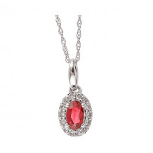 Gems One 10Kt White Gold Diamond (1/10Ctw) & Ruby (1/3 Ctw) Pendant - PD35153-1WDR