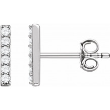 Platinum 1/10 CTW Diamond Bar Earrings - 65175760009P